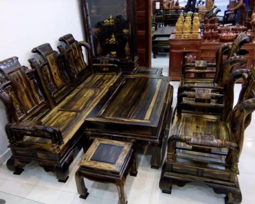 bàn ghế gỗ mun